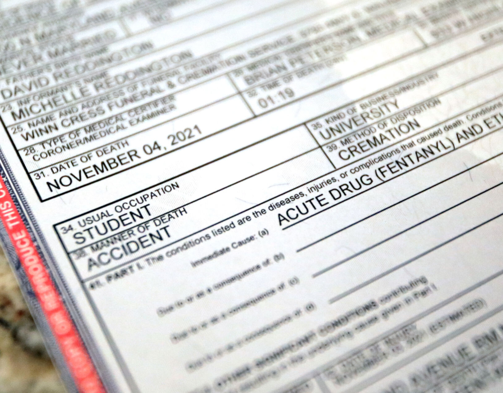 Death certificate